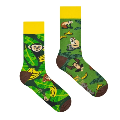 Małpy - kolorowe skarpetki - Spox Sox - skarpetki w banany