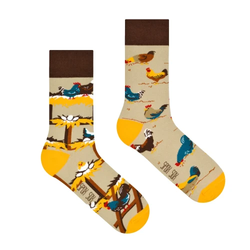 Kury - kolorowe skarpetki - kurczaki - Spox Sox