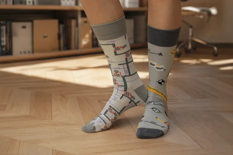 Spox Sox - skarpetki-architekt-kolorowe- detal.webp